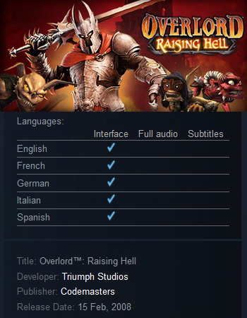 Overlord + Overlord : Raising Hell Steam - Click Image to Close